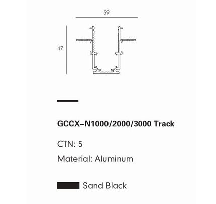 Track Rail BURANO-N — track lighting accessory, technical lighting by RODESIGNE