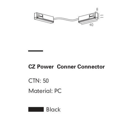 Corner Connector ROCCA — track lighting accessory, technical lighting by RODESIGNE