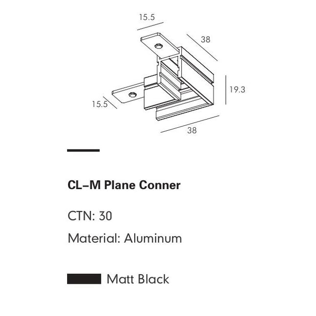 Connector Module FABIO-M — track lighting accessory, technical lighting by RODESIGNE
