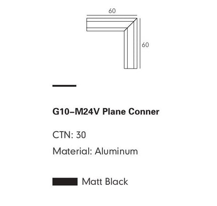 Corner Mount PARATA-M24 — track lighting accessory, technical lighting by RODESIGNE