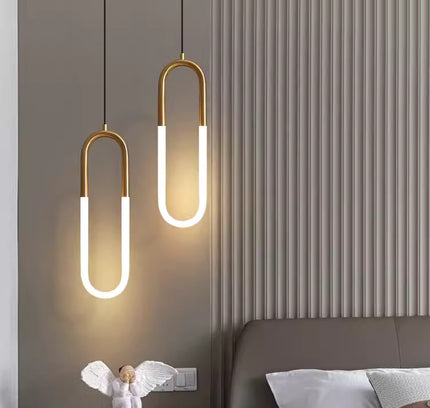 Pendant lamp RUDI LOOP by Rodesigne — brass modern pendant light, custom designer lighting by RODESIGNE