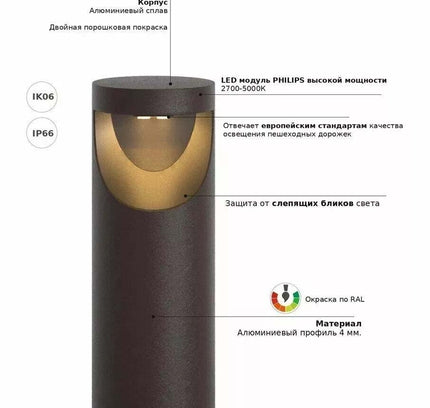 Bollard light SHARDEN by RODESIGNE