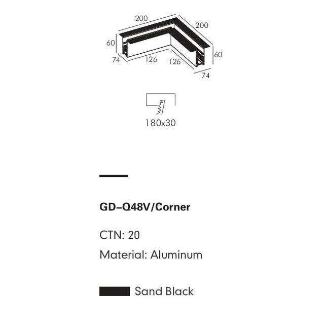 Connector Module PRATO-Q — track lighting accessory, technical lighting by RODESIGNE