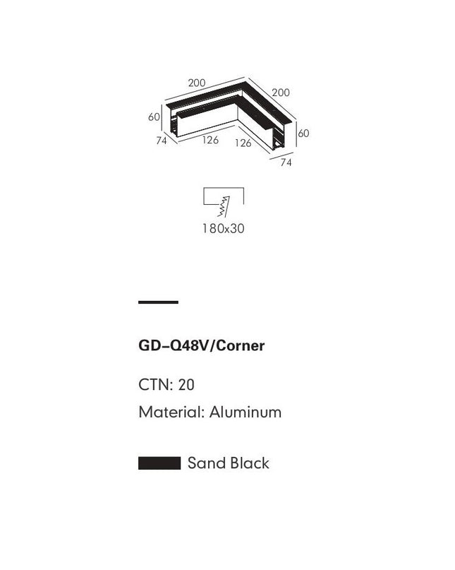 Connector Module PRATO-Q — track lighting accessory, technical lighting by RODESIGNE