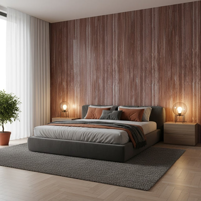 Wall Panel LINEAR TRAVERTINE — decorative acoustic wall panel, sound absorption by RODESIGNE