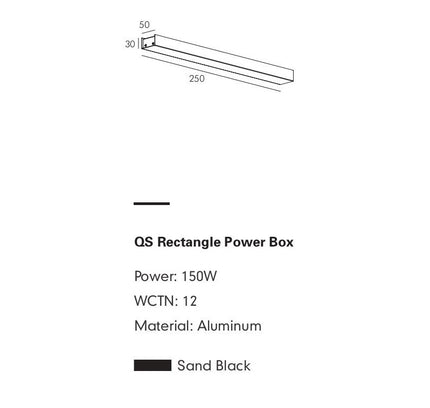Power Supply MOBIUS RECTANGLE — track lighting accessory, technical lighting by RODESIGNE