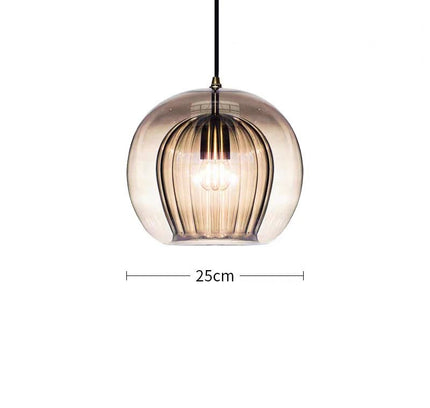 Pendant Light PLEATED CRYSTAL — glass modern pendant light, custom designer lighting by RODESIGNE