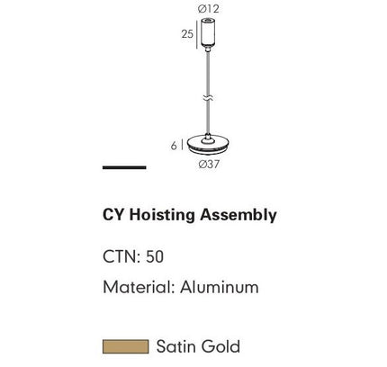 Lift Assembly CANINO-22 — track lighting accessory, technical lighting by RODESIGNE