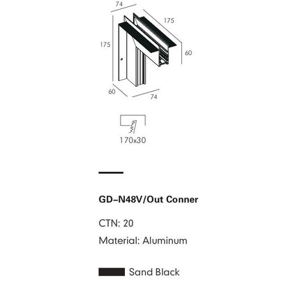 Connector Module PRATO-N — track lighting accessory, technical lighting by RODESIGNE