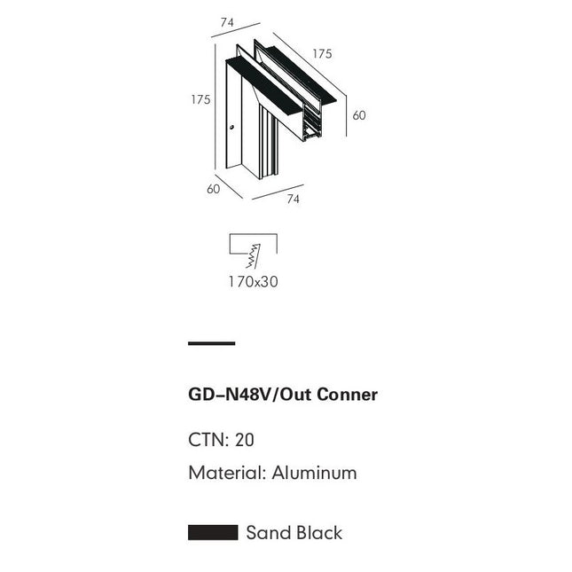 Connector Module PRATO-N — track lighting accessory, technical lighting by RODESIGNE