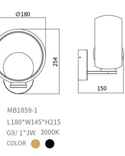 Wall lamp (Sconce) GARBANY by Rodesigne
