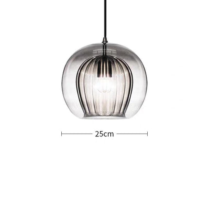 Pendant Light PLEATED CRYSTAL — glass modern pendant light, custom designer lighting by RODESIGNE