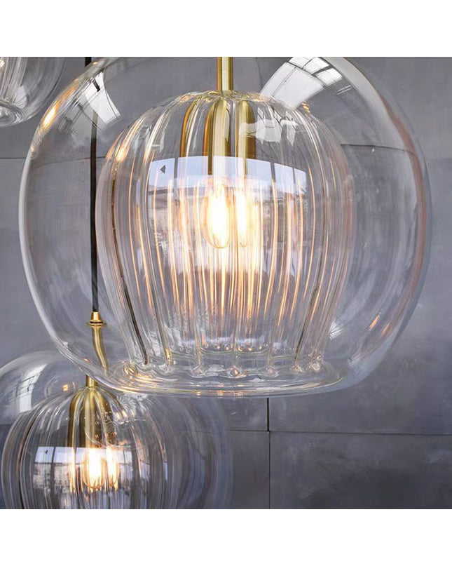 Pendant Light PLEATED CRYSTAL — glass modern pendant light, custom designer lighting by RODESIGNE