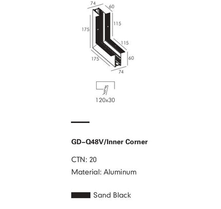 Connector Module PRATO-Q — track lighting accessory, technical lighting by RODESIGNE