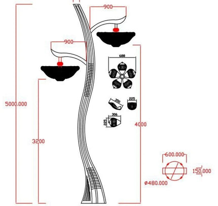 Garden park light LOTOS 2*50W by RODESIGNE