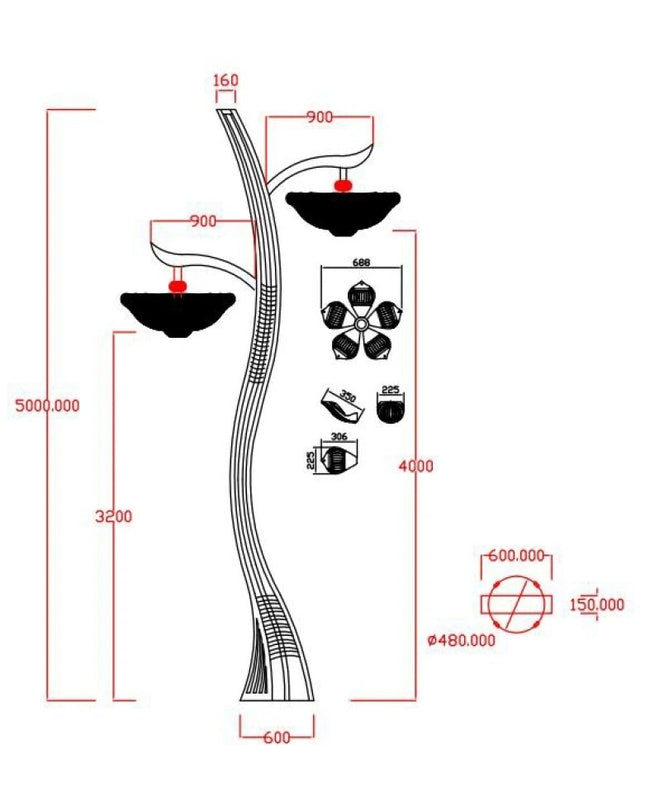 Garden park light LOTOS 2*50W by RODESIGNE