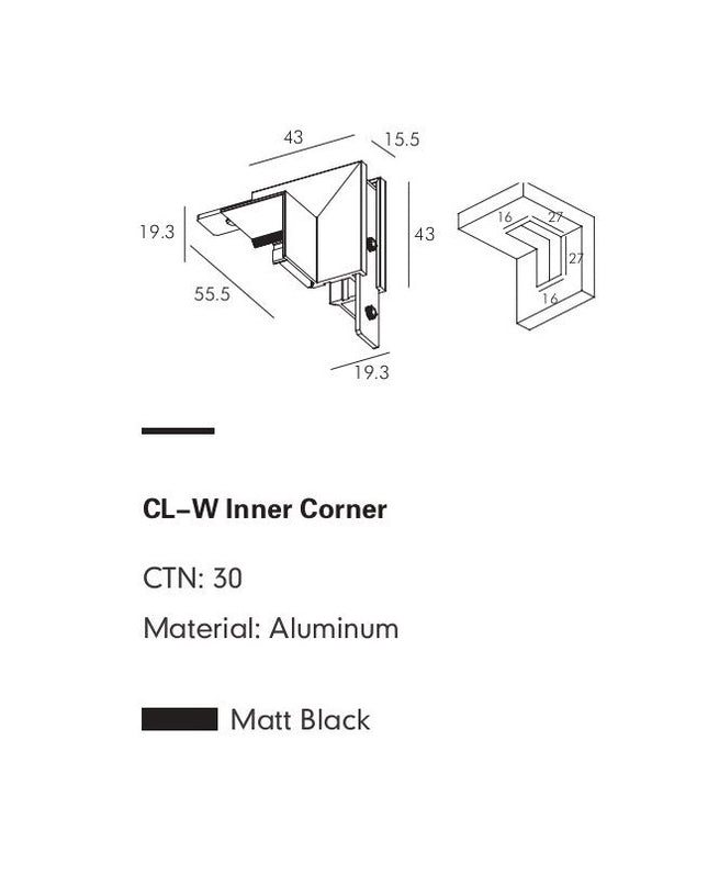 Connector Module FABIO-W — track lighting accessory, technical lighting by RODESIGNE