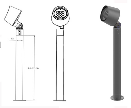 Multi-head park light column M-089 60W by RODESIGNE