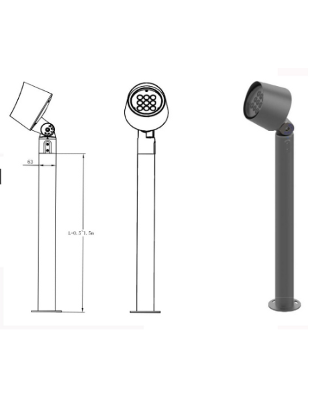 Multi-head park light column M-089 by RODESIGNE