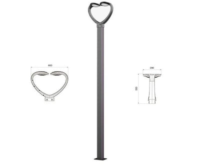 Multi-head park light column M-093 by RODESIGNE