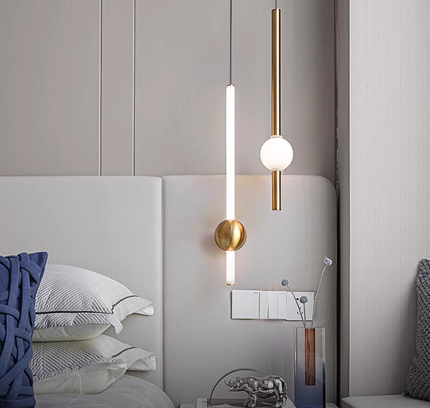 Pendant lamp ORION GLOBE by Rodesigne — brass modern pendant light, custom designer lighting by RODESIGNE