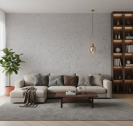 Wall Panel NEW TRAVERTINO L-GREY — decorative acoustic wall panel, sound absorption by RODESIGNE