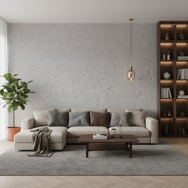 Wall Panel NEW TRAVERTINO L-GREY — decorative acoustic wall panel, sound absorption by RODESIGNE
