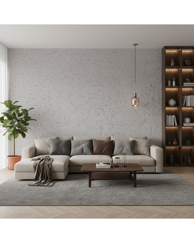 Wall Panel NEW TRAVERTINO L-GREY — decorative acoustic wall panel, sound absorption by RODESIGNE