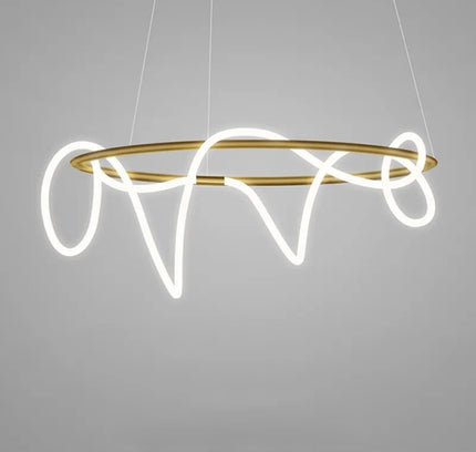 Chandelier TRACER CIRCLE by Rodesige — brass designer chandelier, custom lighting by RODESIGNE