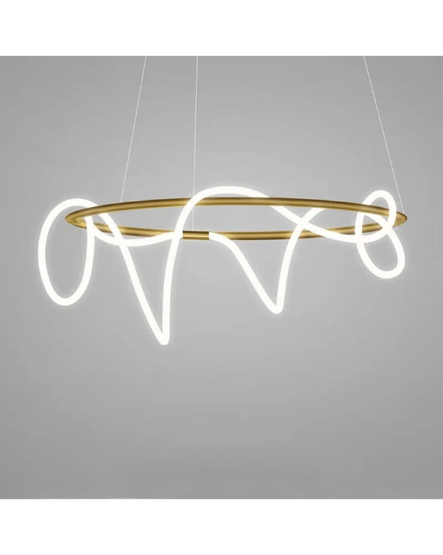 Chandelier TRACER CIRCLE by Rodesige — brass designer chandelier, custom lighting by RODESIGNE