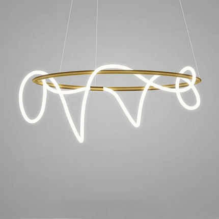 Chandelier TRACER CIRCLE by Rodesige — brass designer chandelier, custom lighting by RODESIGNE