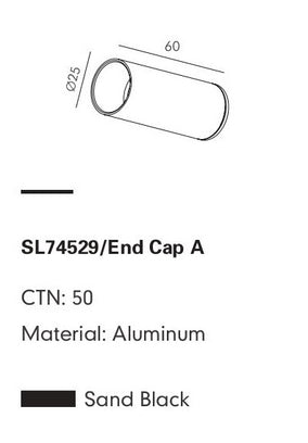 End Cap GUBBIO-08 — track lighting accessory, technical lighting by RODESIGNE