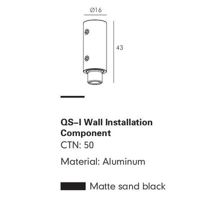 Wall Mount Component MOBIUS — track lighting accessory, technical lighting by RODESIGNE