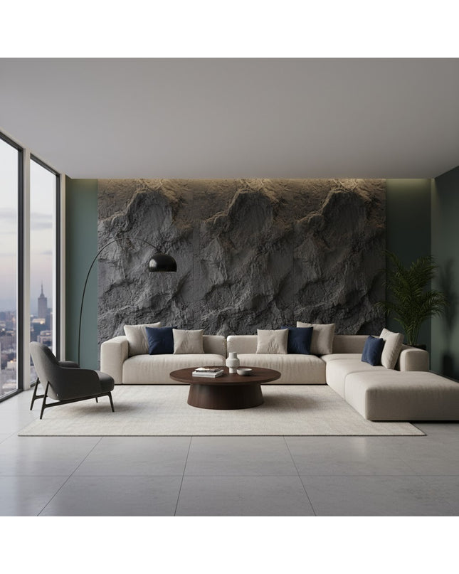 Panel CONVEX ROCK SINGLE — decorative acoustic wall panel, sound absorption by RODESIGNE