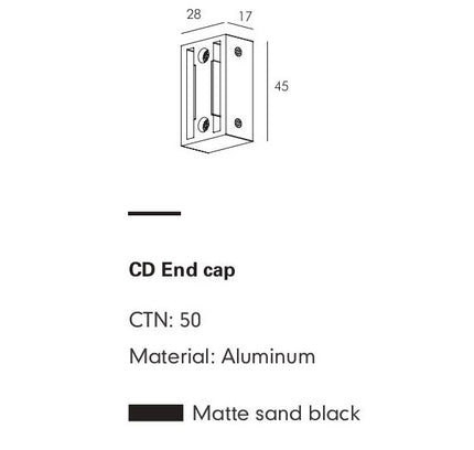 End Cap MOBIUS — track lighting accessory, technical lighting by RODESIGNE