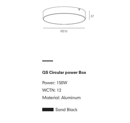 Power Supply MOBIUS CIRCLE — track lighting accessory, technical lighting by RODESIGNE