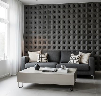 Panel NINE-HOUSE LATTICE — decorative acoustic wall panel, sound absorption by RODESIGNE