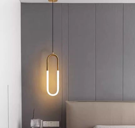 Pendant lamp RUDI LOOP by Rodesigne — brass modern pendant light, custom designer lighting by RODESIGNE