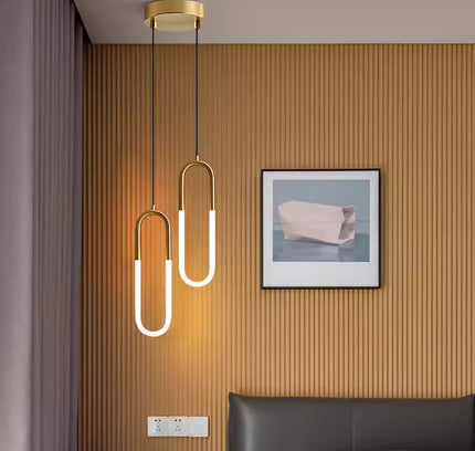Pendant lamp RUDI LOOP by Rodesigne — brass modern pendant light, custom designer lighting by RODESIGNE
