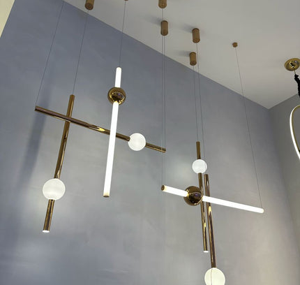 Pendant lamp ORION GLOBE by Rodesigne — brass modern pendant light, custom designer lighting by RODESIGNE