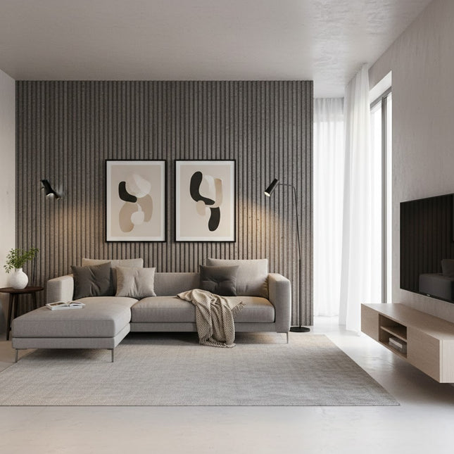 Wall Panel ROUND LINE STONE — decorative acoustic wall panel, sound absorption by RODESIGNE