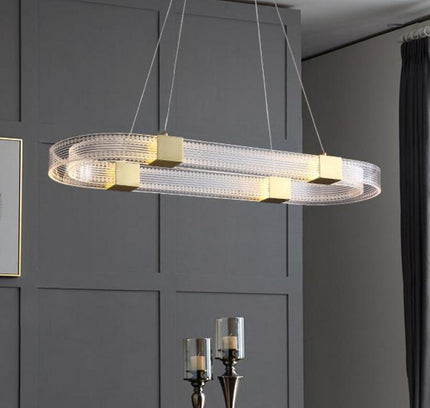 Chandelier WASSER RECT by Rodesigne — brass designer chandelier, custom lighting by RODESIGNE
