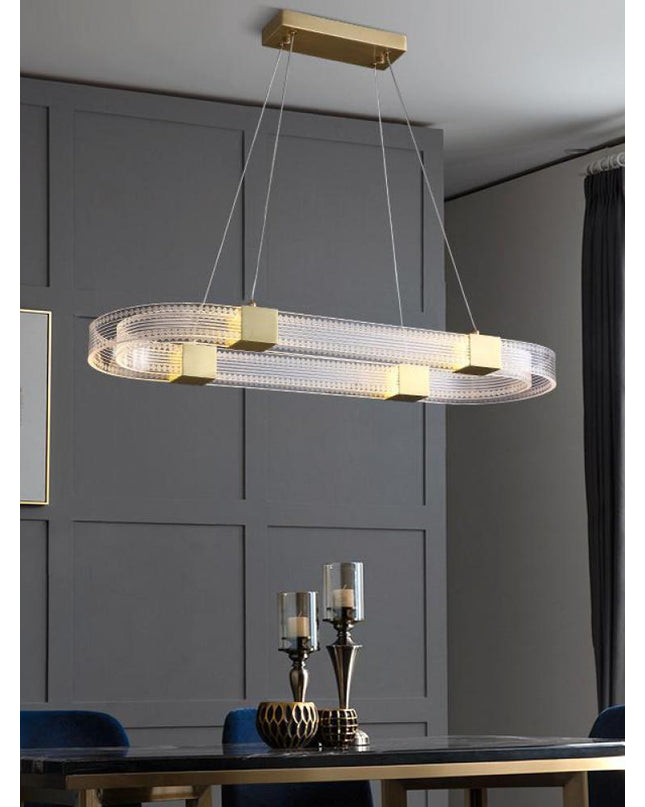 Chandelier WASSER RECT by Rodesigne — brass designer chandelier, custom lighting by RODESIGNE