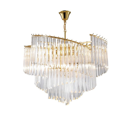 Chandelier EXCELLENT CASCADE by Rodesigne — brass designer chandelier, custom lighting by RODESIGNE