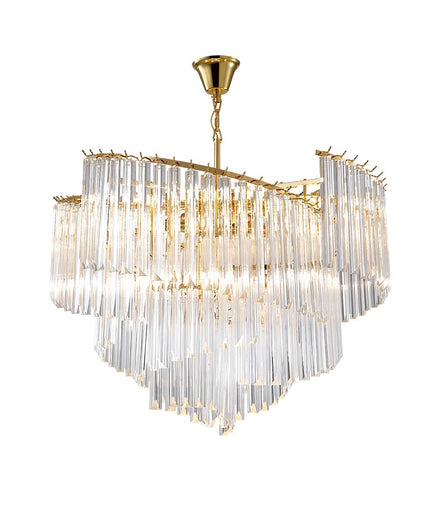 Chandelier EXCELLENT CASCADE by Rodesigne — brass designer chandelier, custom lighting by RODESIGNE