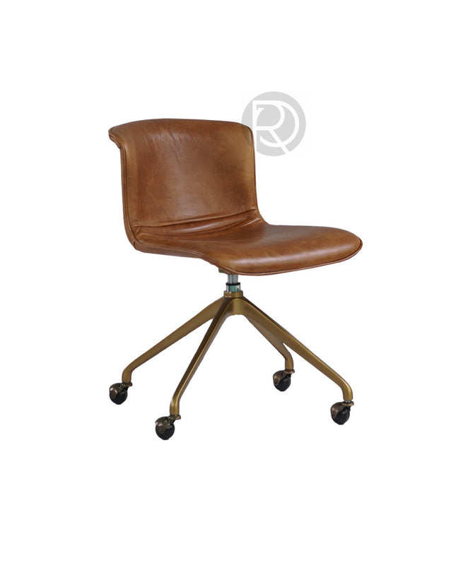 Office chair CUIR by Rodesigne — brass designer chair, custom furniture by RODESIGNE