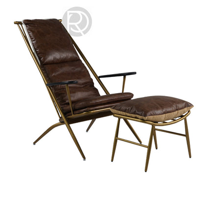 Armchair with ottoman ACUTEZZA by Rodesigne — brass designer armchair, custom furniture by RODESIGNE