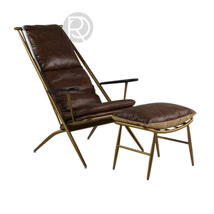 Armchair with ottoman ACUTEZZA by Rodesigne — brass designer armchair, custom furniture by RODESIGNE