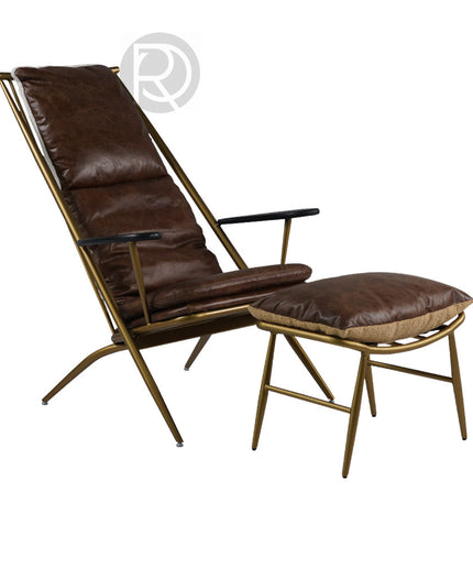 Armchair with ottoman ACUTEZZA by Rodesigne — brass designer armchair, custom furniture by RODESIGNE