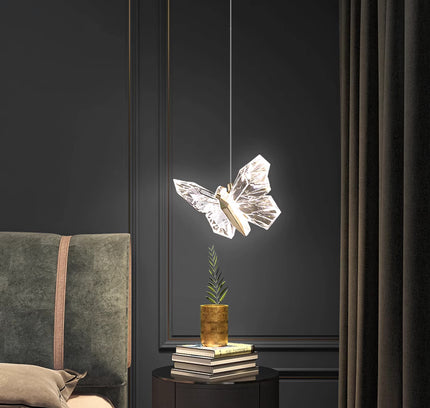 Hanging lamp SOMMERFUG by Rodesigne — brass modern pendant light, custom designer lighting by RODESIGNE